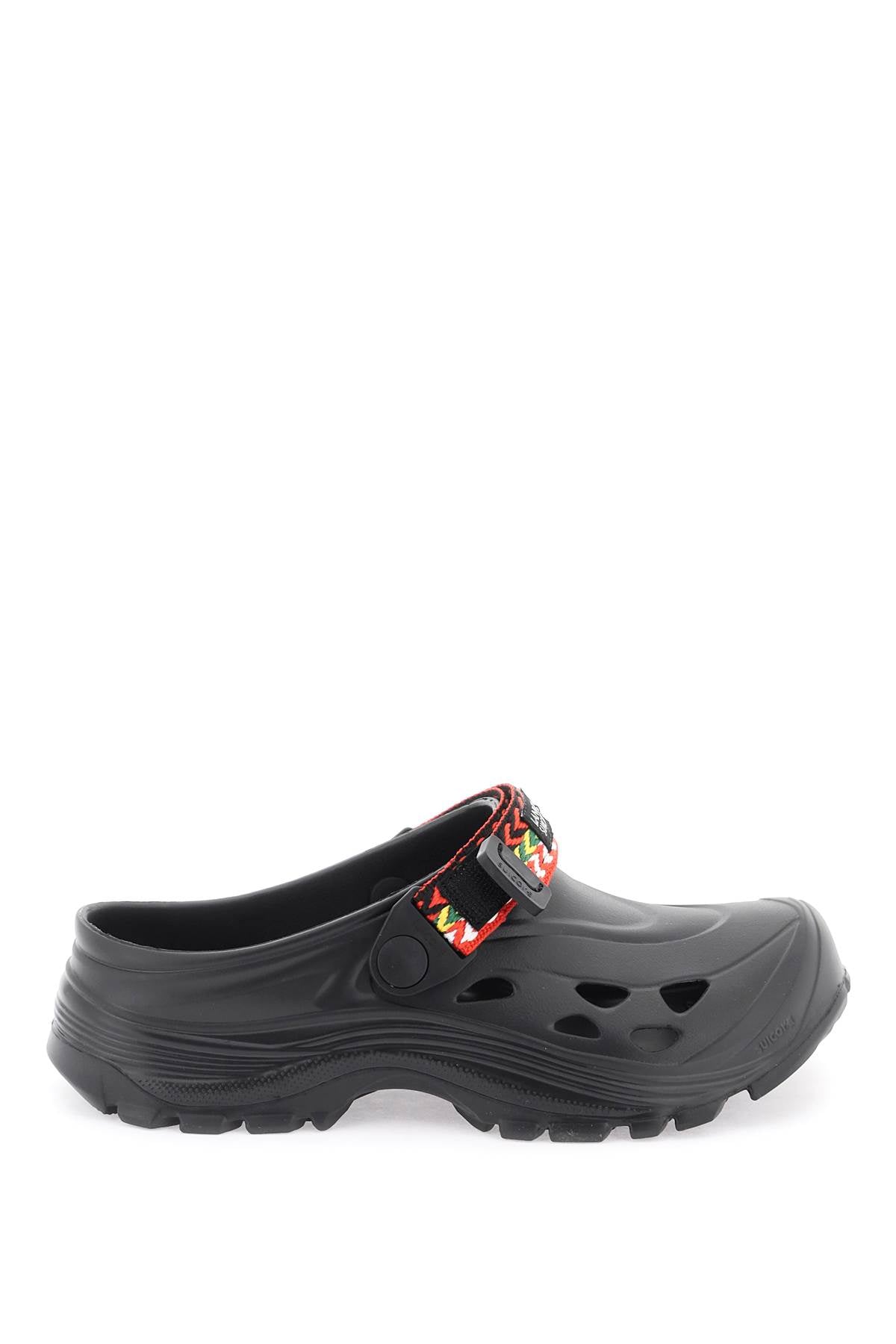 Lanvin Rubber Clogs With Multicolored Strap   Black