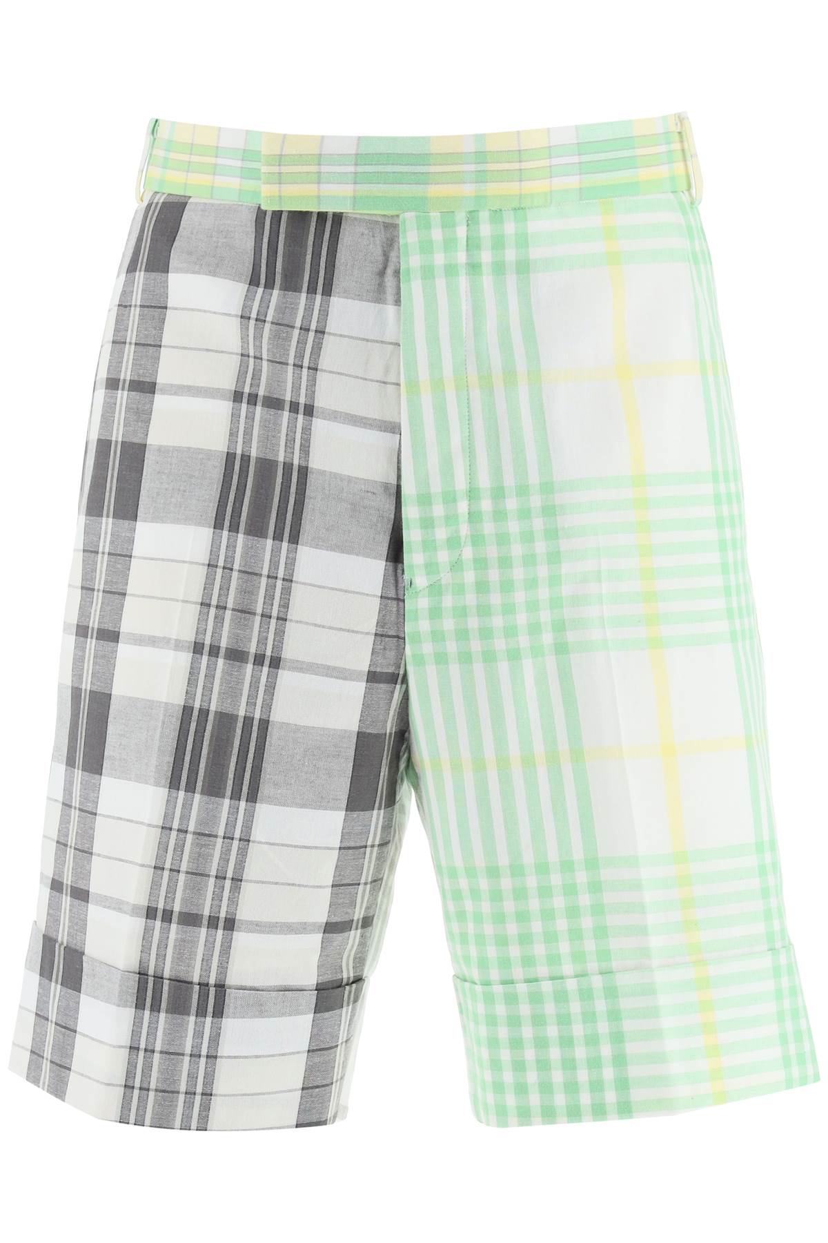 Thom Browne Funmix Madras Cotton Shorts   White