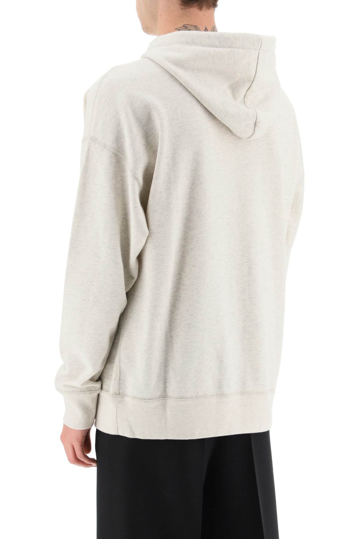 Marant 'Miley' Hoodie With Flocked Logo   Grey