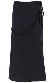 Lemaire Wool Wrap Skirt With Pockets   Black