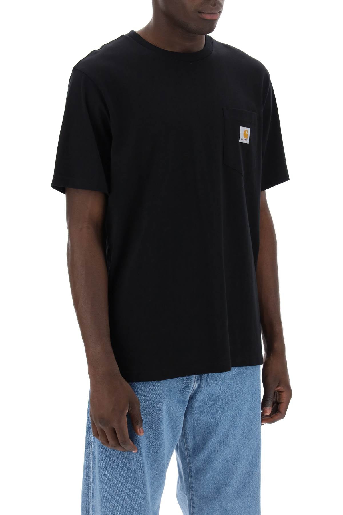 Carhartt Wip T Shirt With Chest Pocket   Black