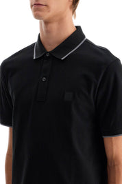 Boss Polo Shirt With Logo Patch   Black