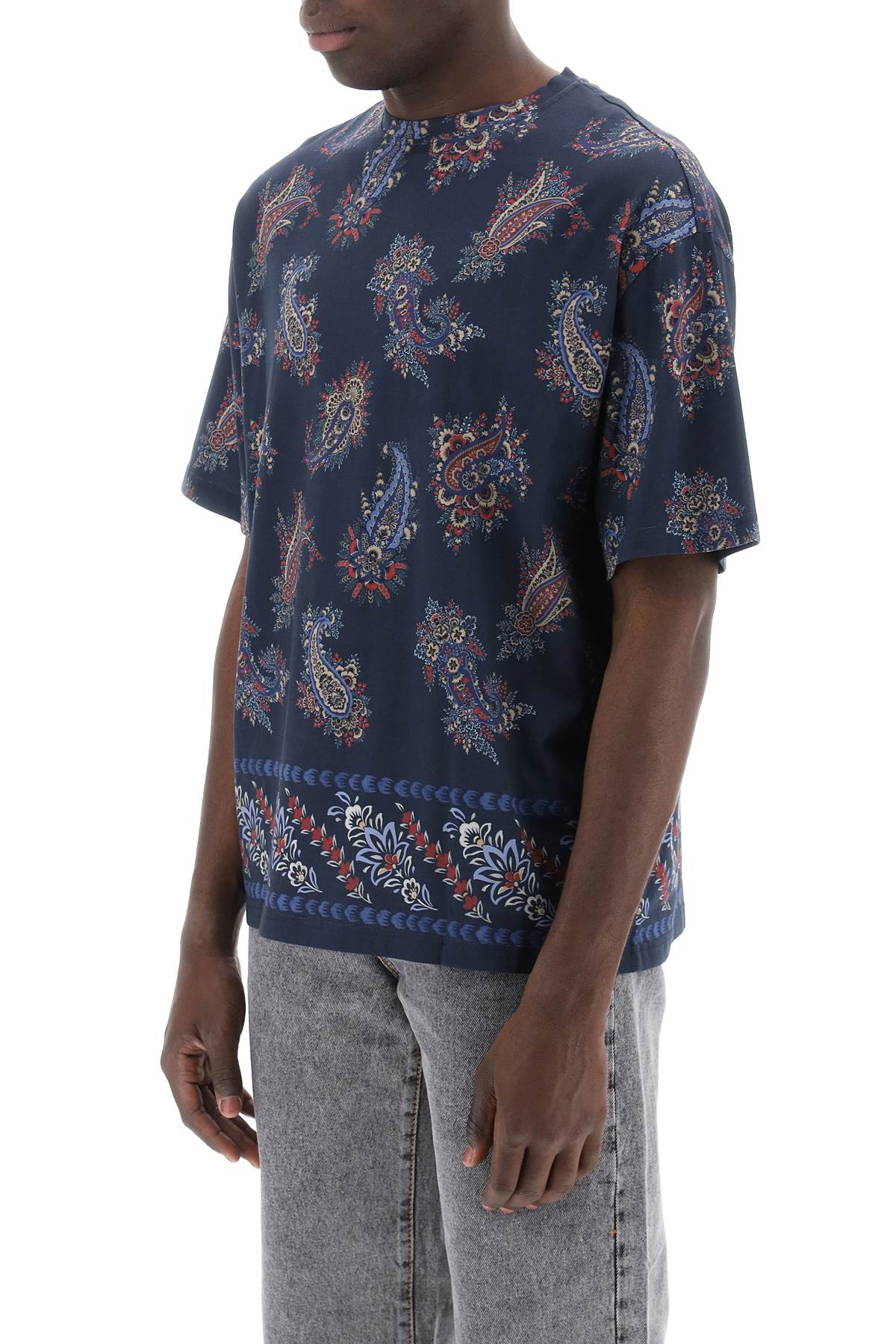 Etro Paisley Print Crewneck T   Green