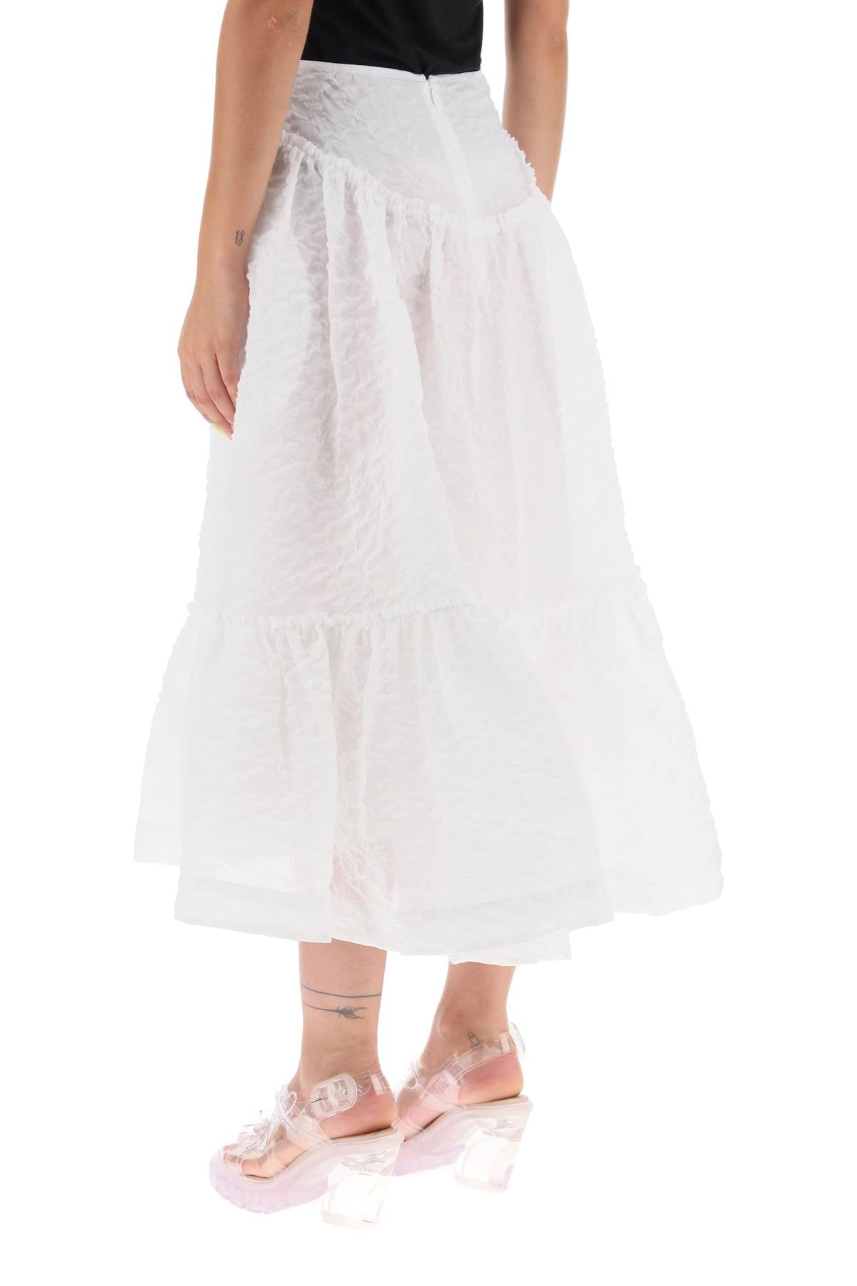 Simone Rocha Cloqué Yoke Skirt   White