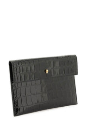 Alexander Mcqueen Skull Envelope Pouch   Black