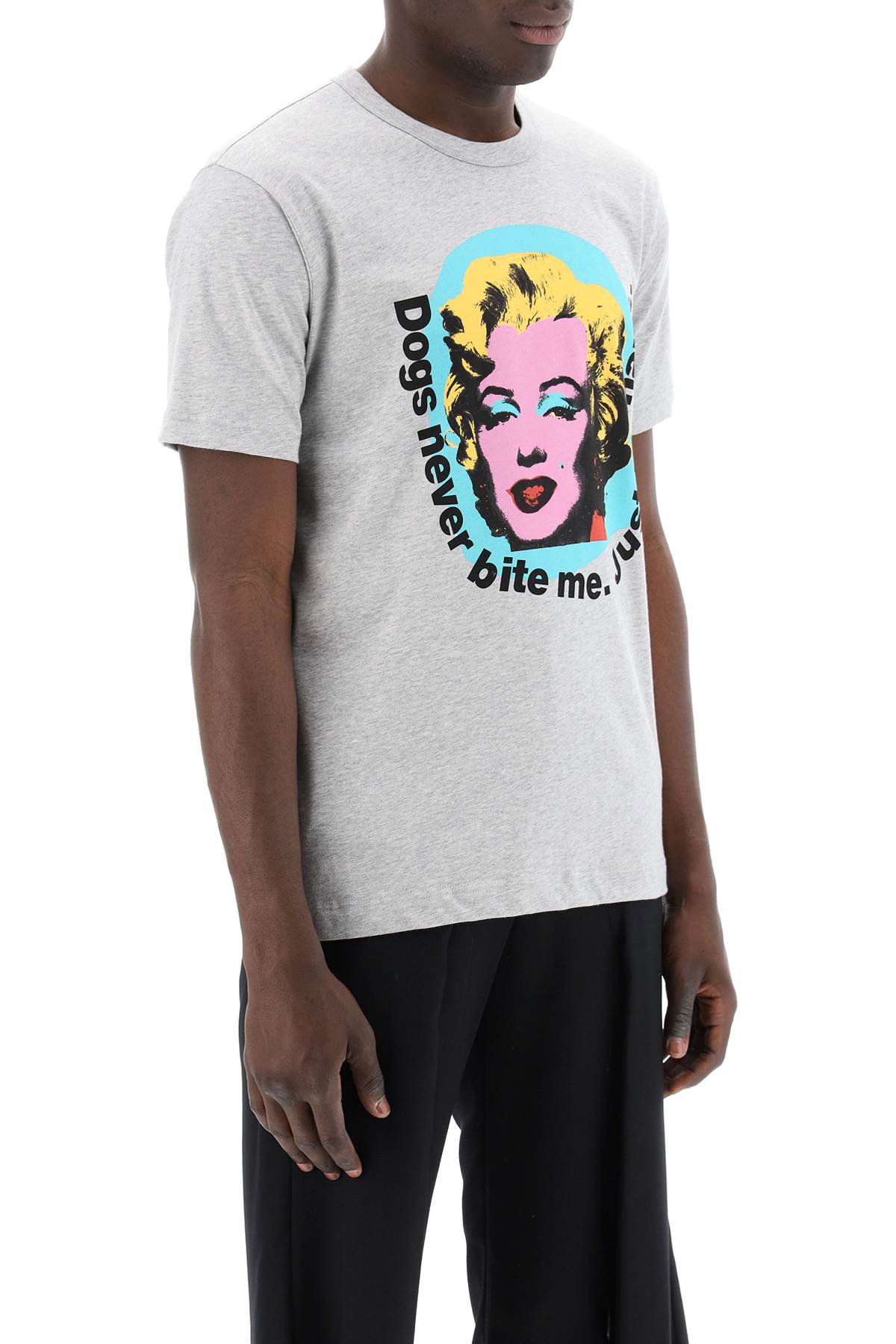 Comme Des Garcons Shirt Marilyn Monroe Print T   Grey