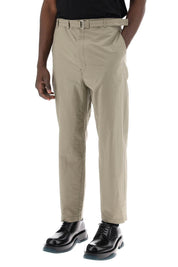 Lemaire Carrot Fluid Crepe Cotton Trousers In   Khaki