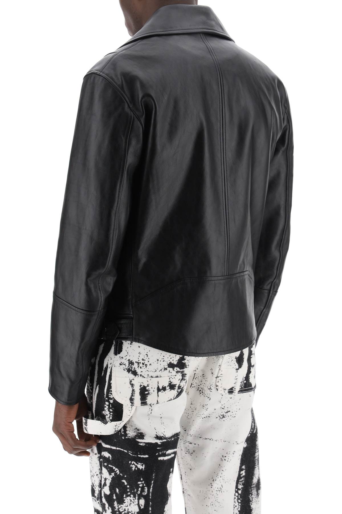 Alexander Mcqueen Nappa Biker Jacket   Black