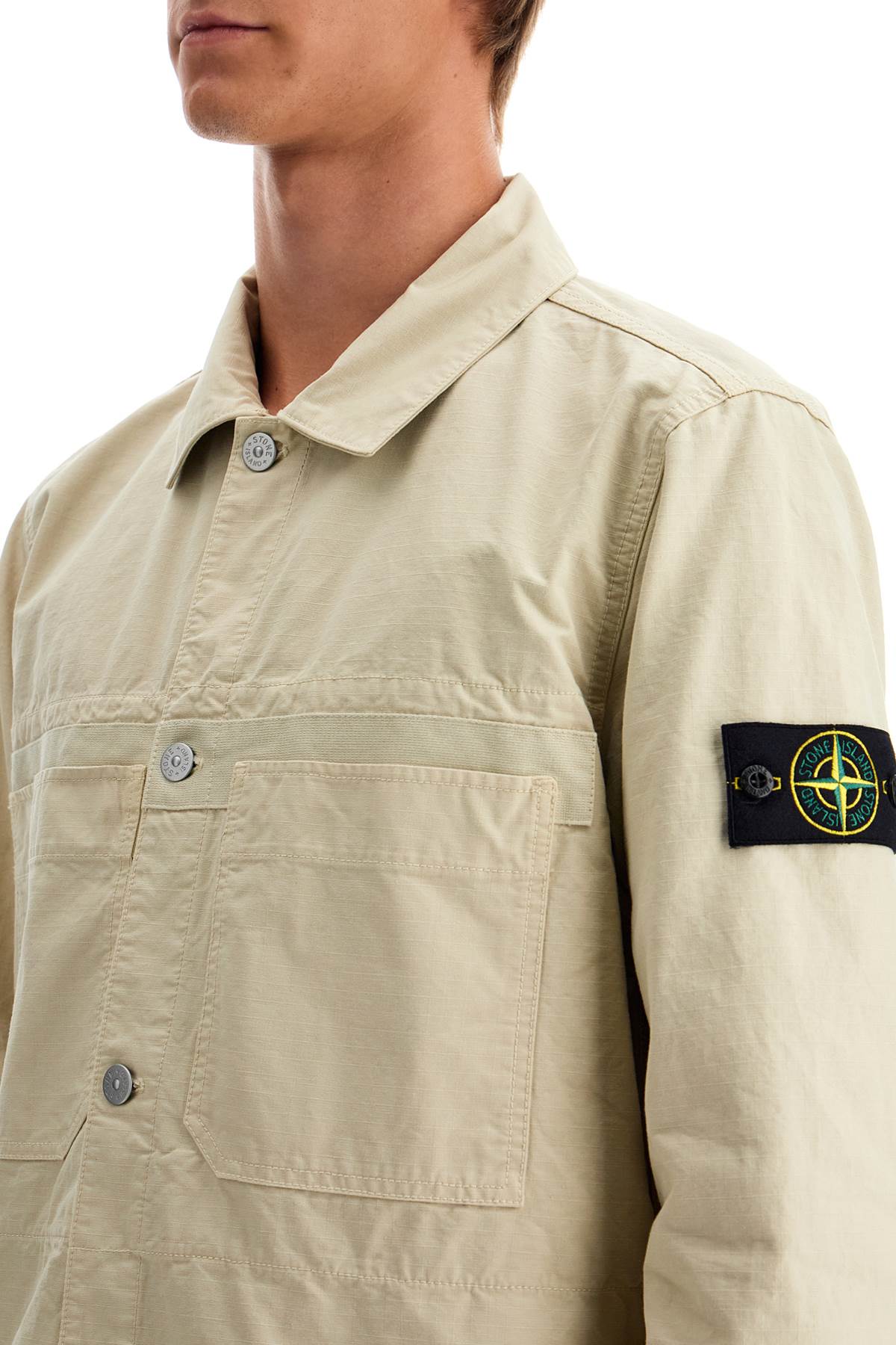 Stone Island Cotton Ripstop Overshirt   Neutral