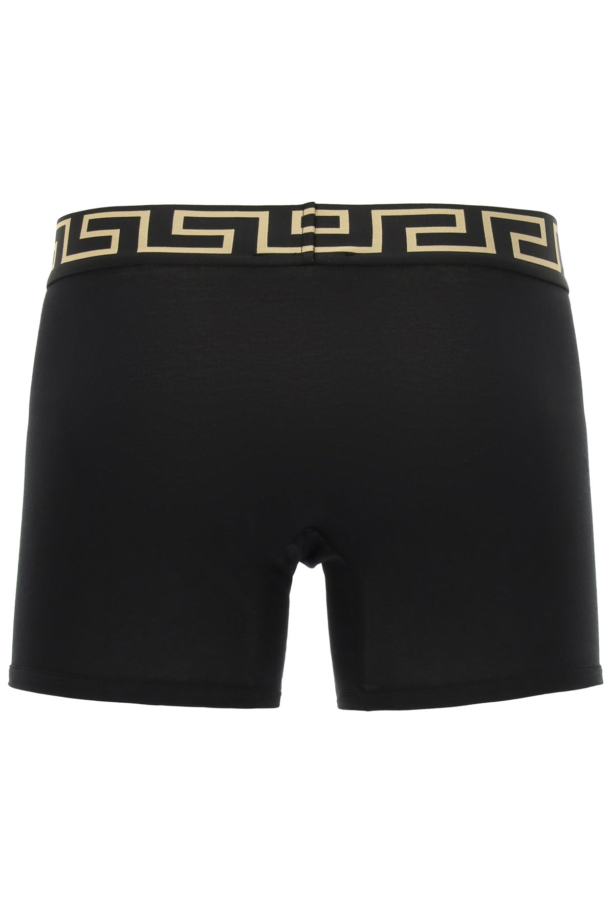 Versace Bi Pack Underwear Trunk With Greca Band   Black