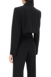 Alexander Mcqueen Cropped Tuxedo Jacket   Black