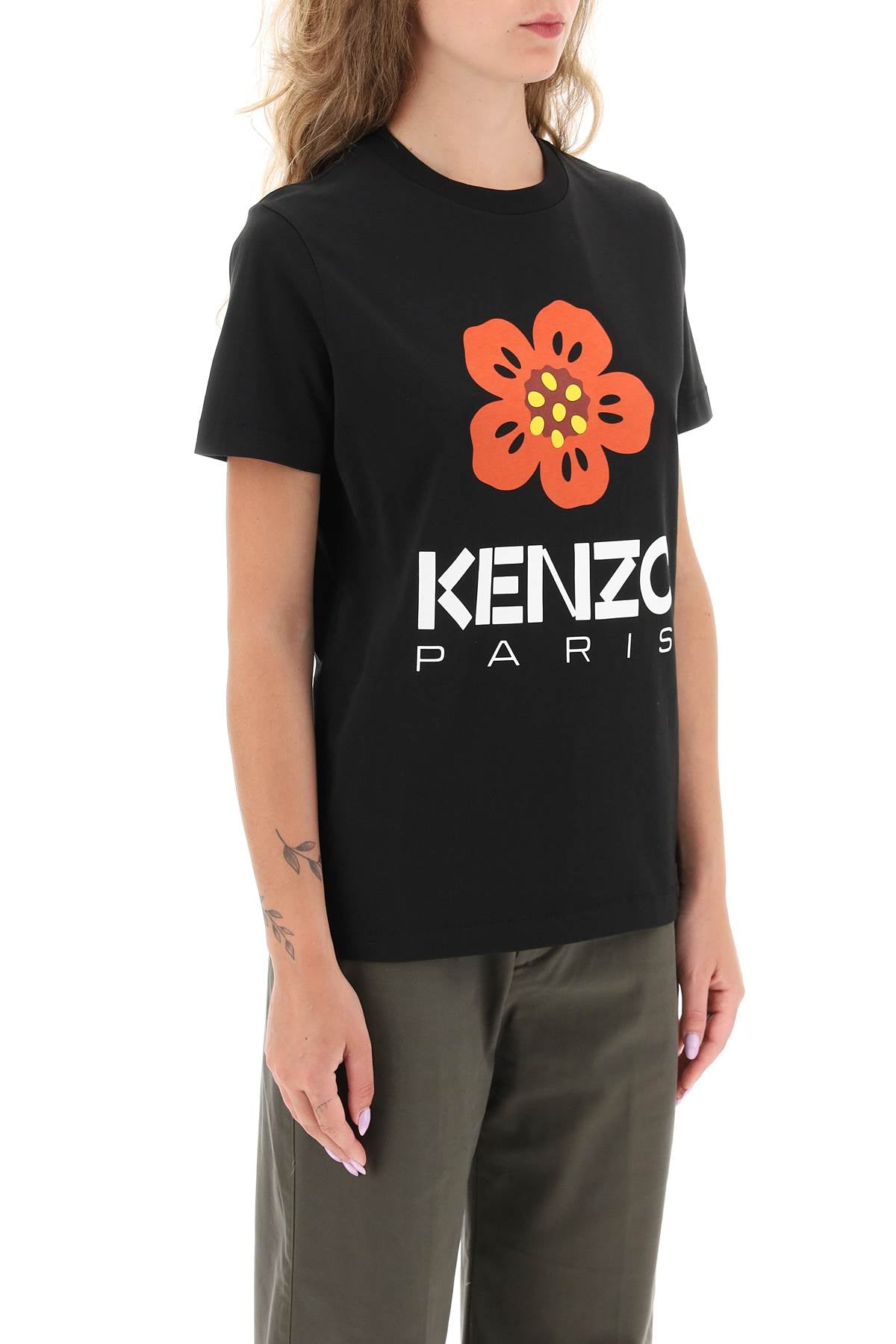 Kenzo Boke Flower Printed T Shirt   Black