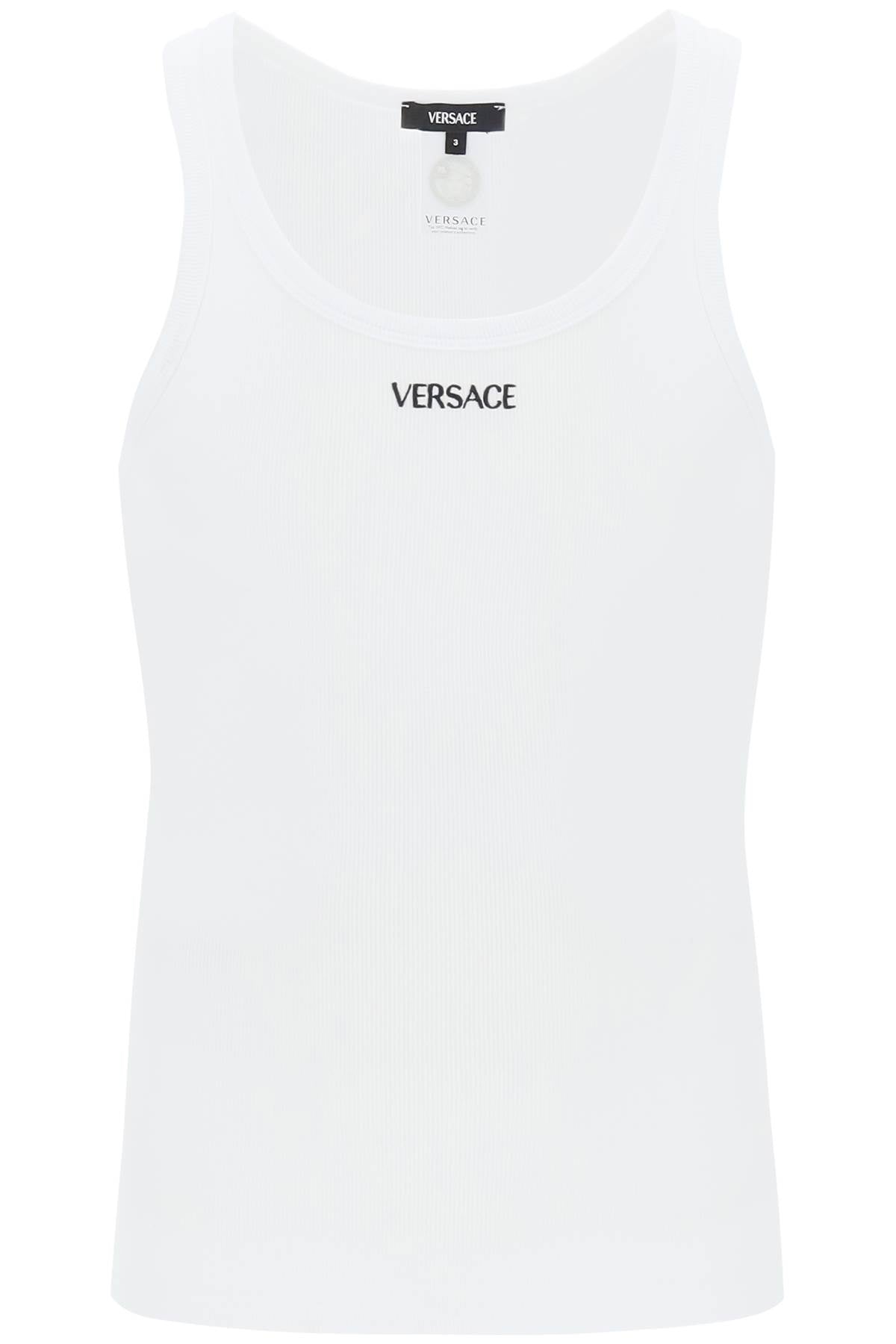 Versace Replace With Double Quoteintimate Tank Top With Embroidered   White