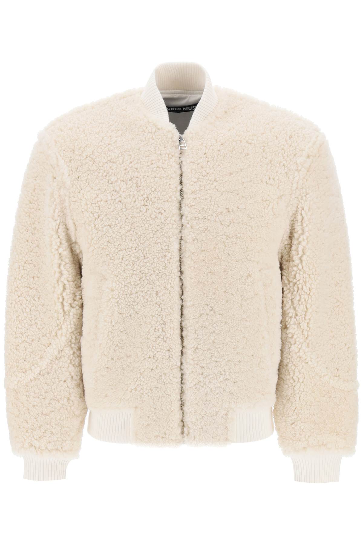 Jacquemus Le Blouson Pilou Shearling Bomber Jacket   White