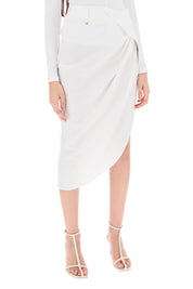 Jacquemus La Jupe Saudade Asymmetric Skirt   White