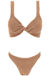 Hunza G. Juno Metallic Effect Bikini Set   Brown