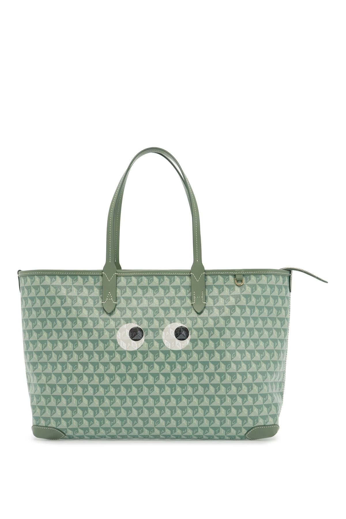 Anya Hindmarch "i Am A Plastic Bag Eyes Zipped Tote Bag   Green