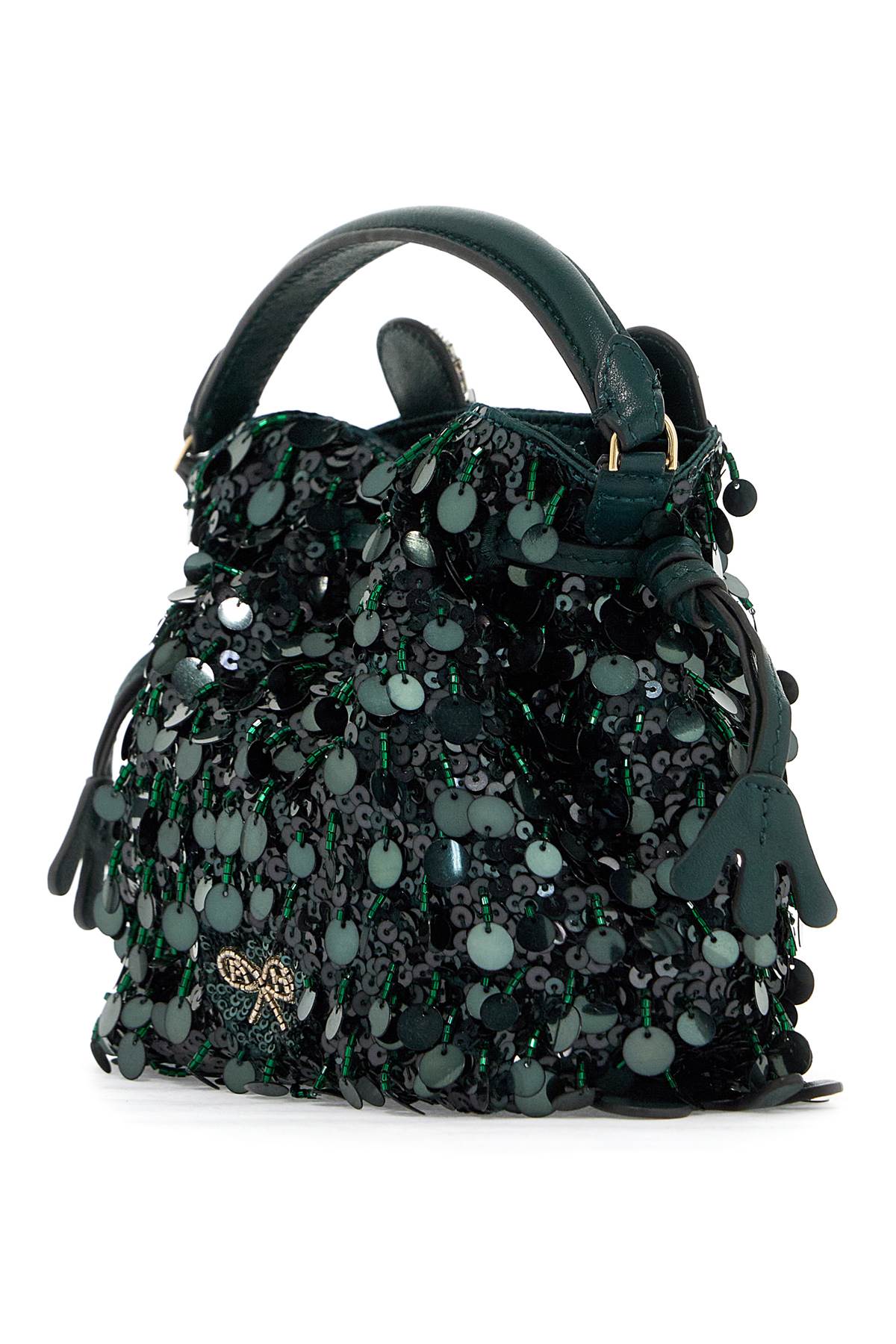 Anya Hindmarch Mini Frog Bag With Sequins   Green