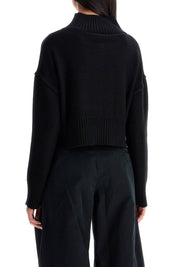 Mm6 Maison Margiela Destroyed Short Pullover Sweater   Black