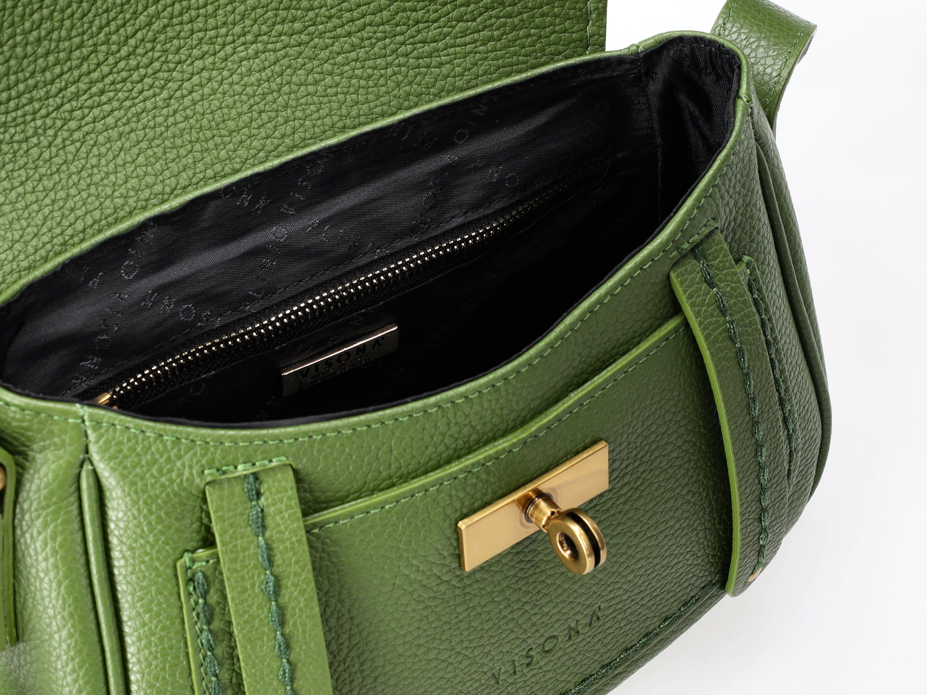 DIANA Italian Calf Leather Crossbody Bag by Visona'