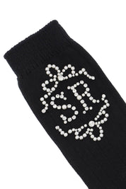 Simone Rocha Sr Socks With Pearls And Crystals   Black