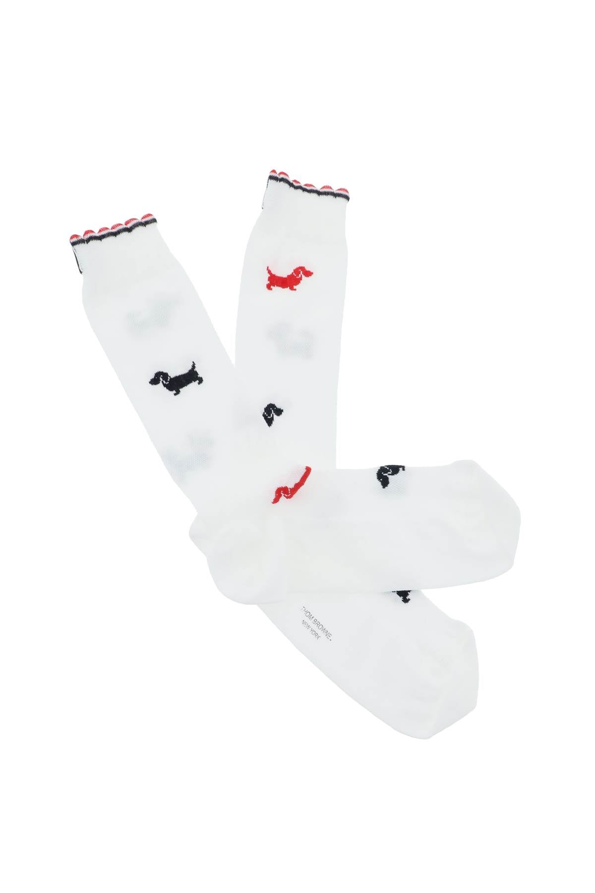 Thom Browne Hector Socks In Cotton Piqué   White