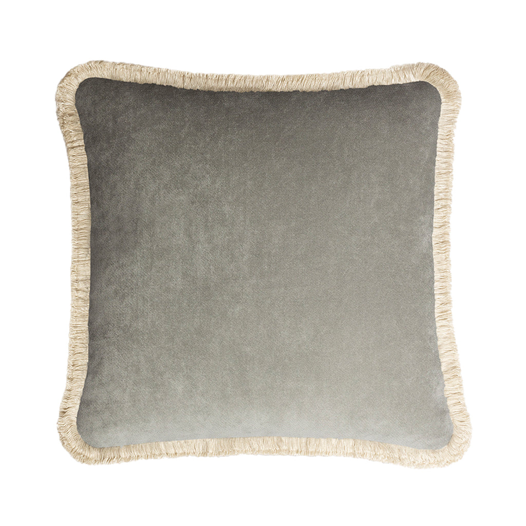 Lo Decor Velvet Fringe Cushion Cover - Beige