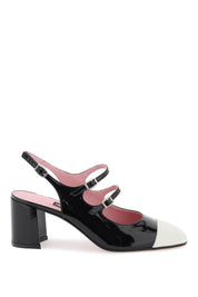 Carel Patent Leather Papaya Slingback Mary Jane   White