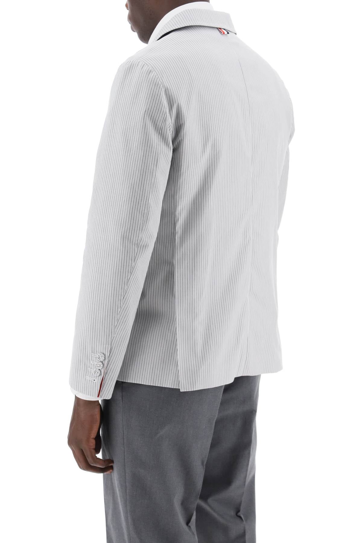 Thom Browne Striped Deconstructed Jacket   White