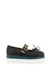 Marni Nappa Leather Mary Jane With Notched Sole   White