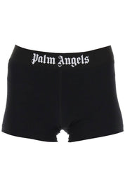 Palm Angels Sporty Shorts With Branded Stripe   Black