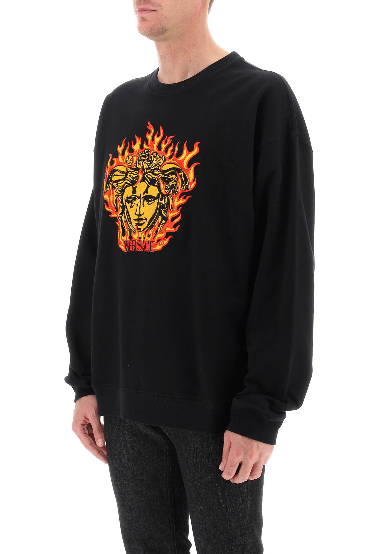 Versace Medusa Flame Sweatshirt   Black