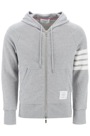 Thom Browne 4 Bar Zip Up Hoodie   Grey