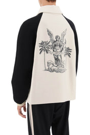 Palm Angels Wool Varsity Jacket With Embroidery   White