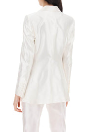 Dolce & Gabbana Turlington Jacket In Silk Mikado   White