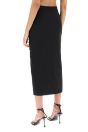 Ganni Midi Skirt With Ornamental Bows   Black