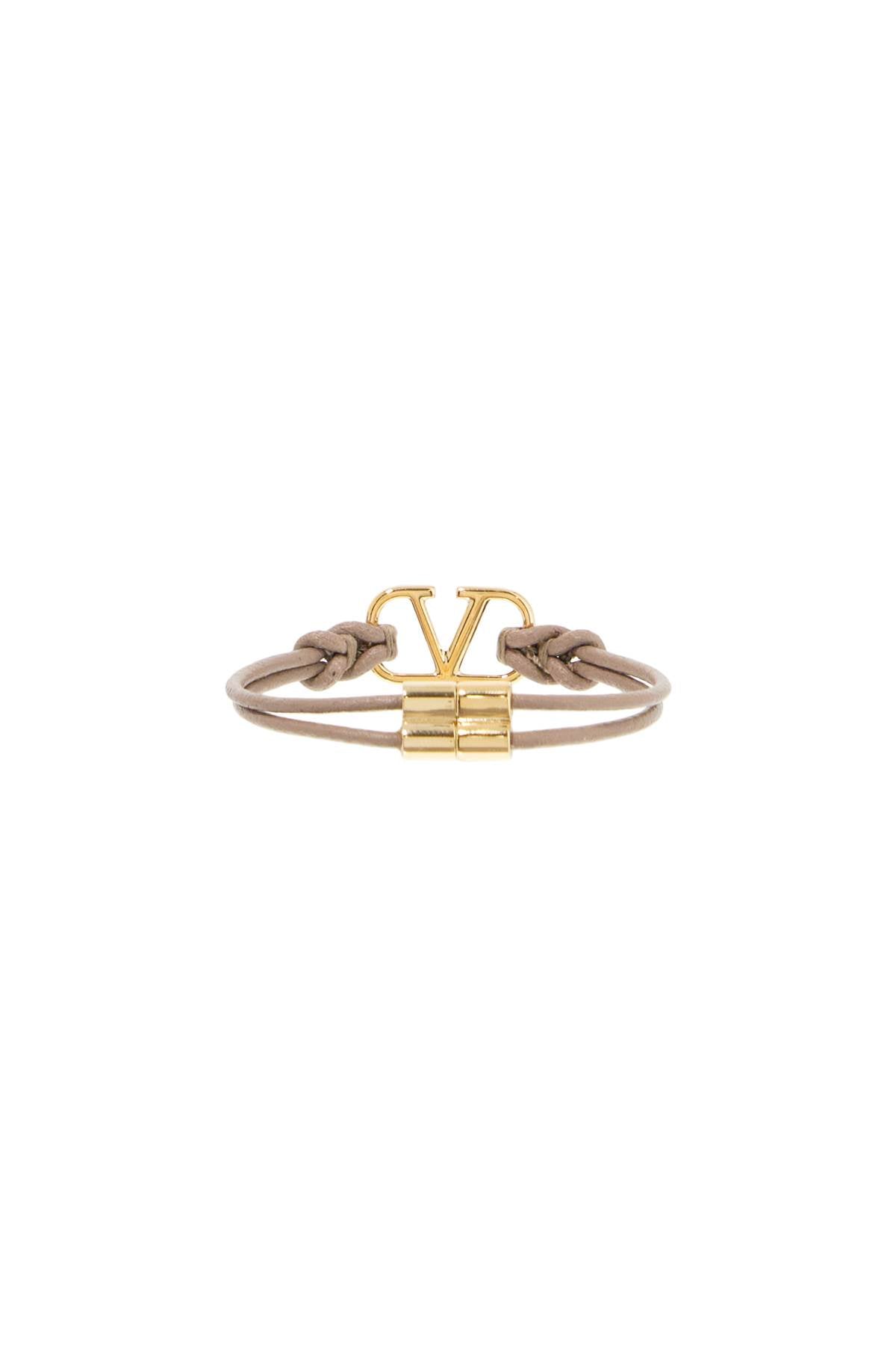 Valentino Garavani Leather Vlogo Signature Bracelet   Neutral