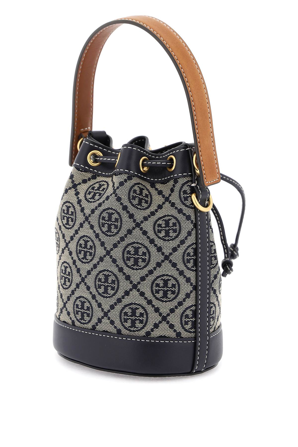 Tory Burch T Monogram Bucket Bag   Beige