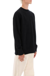 Oamc Wool Sweater With Jacquard Logo   Black