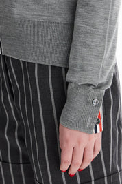 Thom Browne 4 Bar Wool Melange Cardigan   Grey