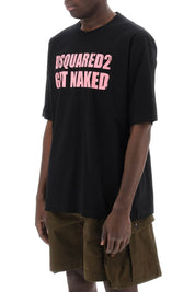 Dsquared2 Skater Fit Printed T Shirt   Black