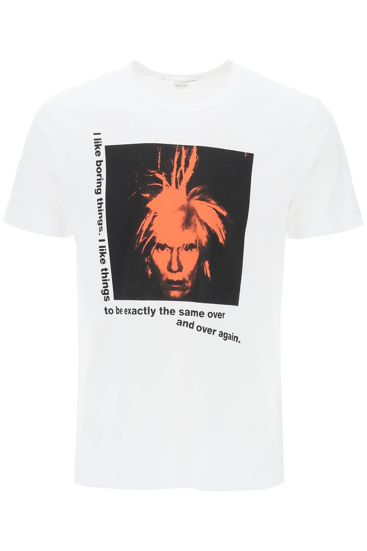 Comme Des Garcons Shirt Replace With Double Quoteandy Warhol Printed T Shirt   White