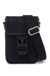 Valentino Garavani Black Iconographe Mini Crossbody Bag   Blue