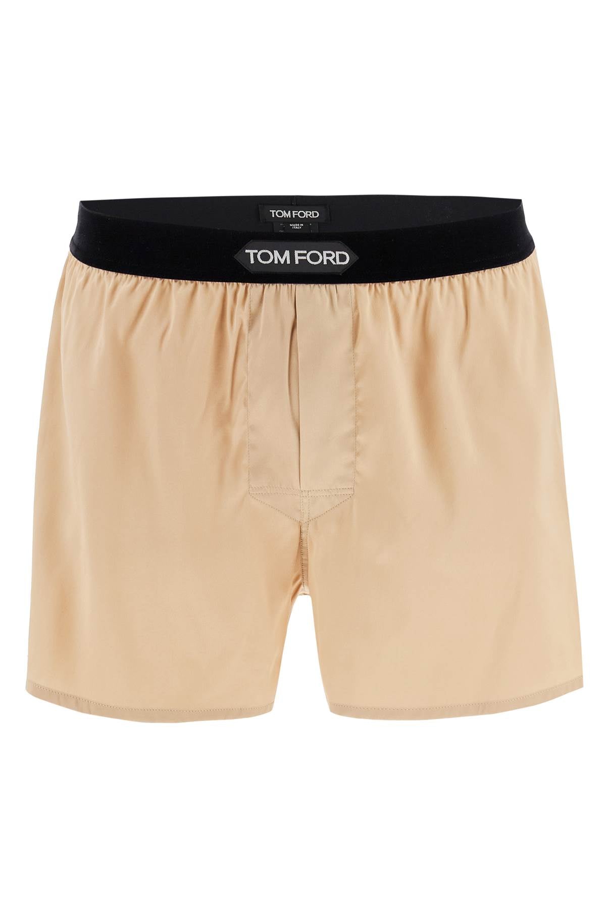 Tom Ford Silk Boxer Shorts   Beige