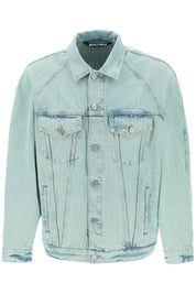 Palm Angels Replace With Double Quotedenim Overdye Jacket   Light Blue