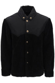 Versace Barocco Silhouette Fleece Jacket   Black