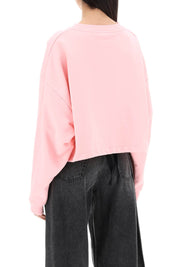 Marni Replace With Double Quoteorganic Cotton Sweatshirt With Hand Embroid   Pink