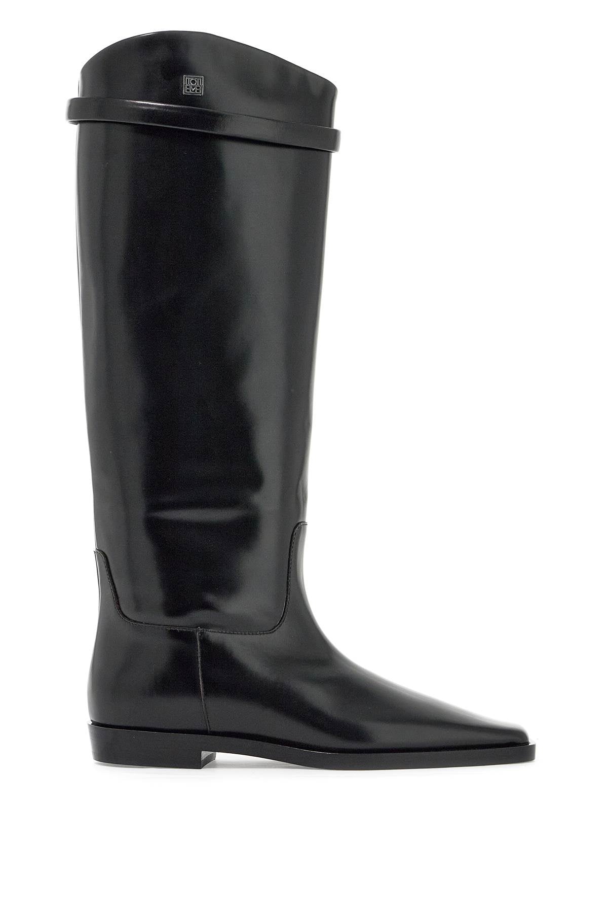 Toteme Leather Riding Boot   Black