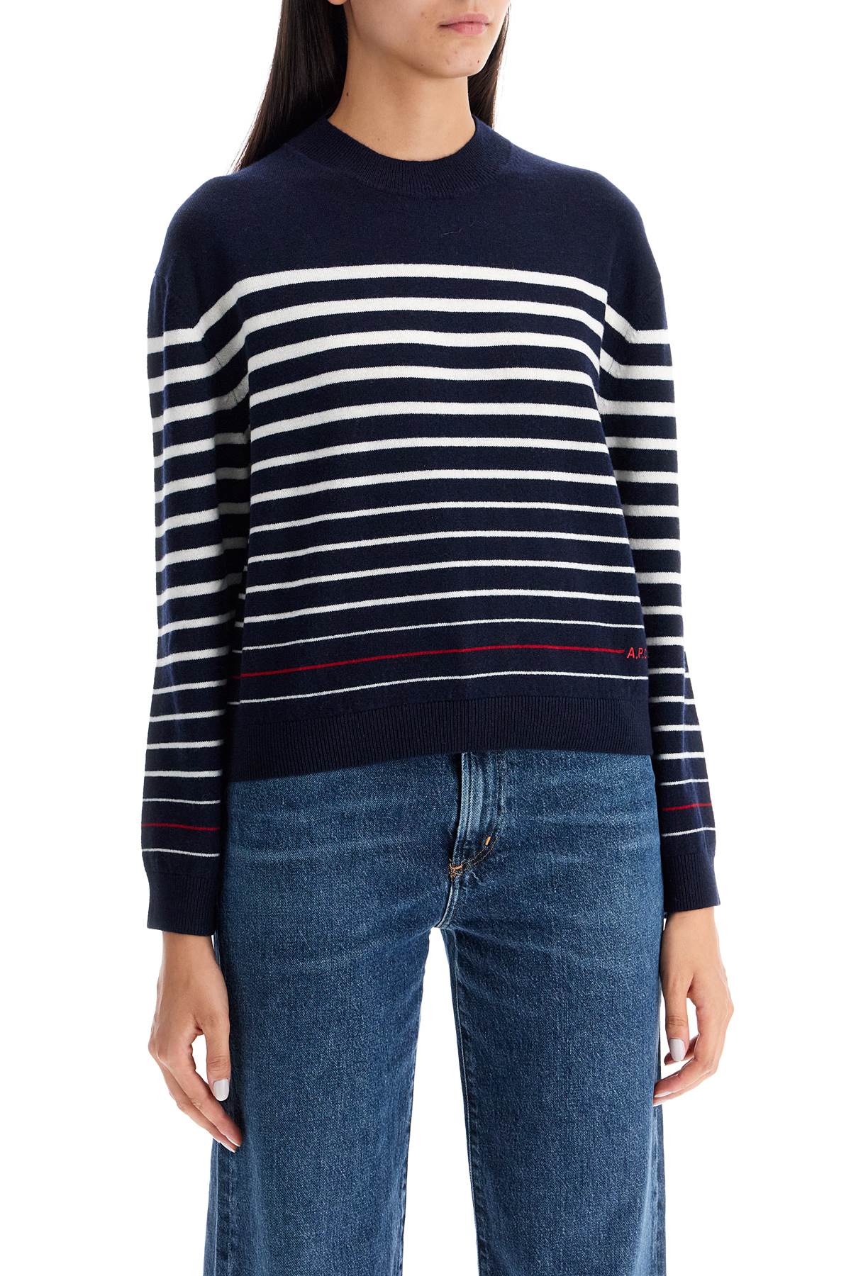 A.P.C. "striped Wool Billie Pullover   Blue