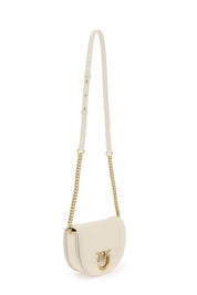 Pinko Mini Love Bag Click Round Leather Shoulder Bag   White